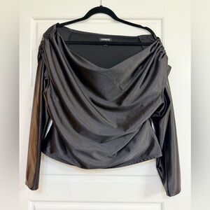 Express Dark Gray Satin Skirt